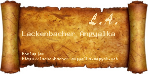 Lackenbacher Angyalka névjegykártya